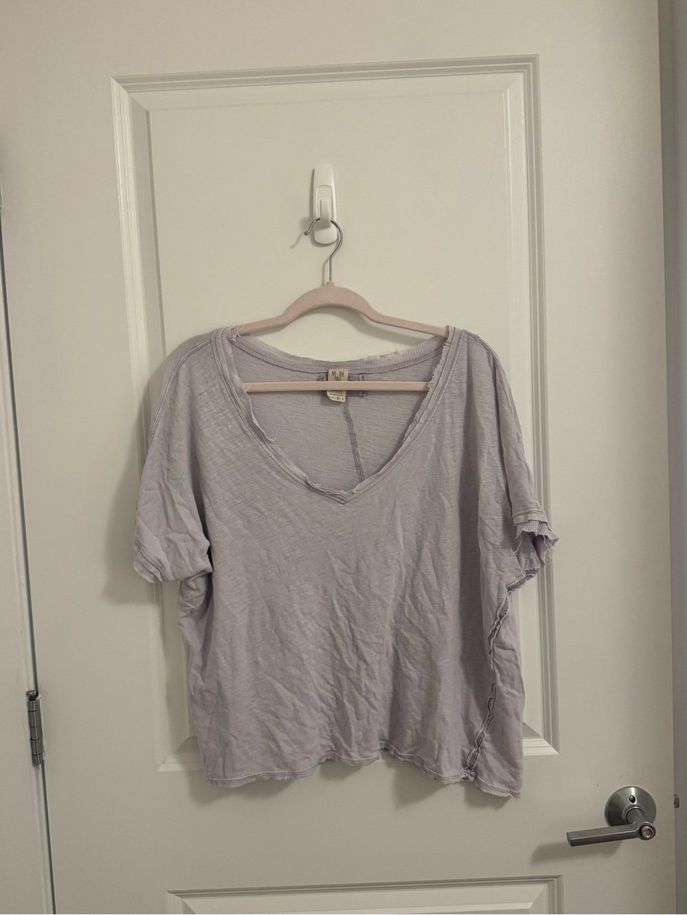 We The Free Purple Distressed Tee